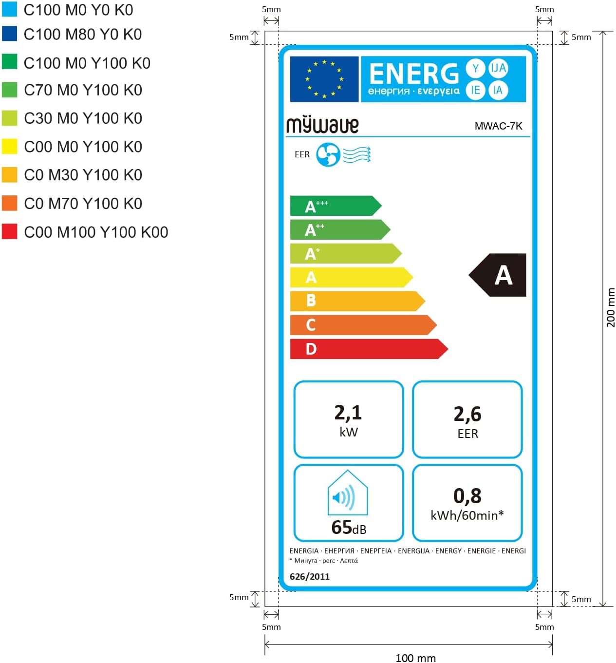  My Wave - Climatiseur Portable 7K - 1750 Frigories Et 20 M2 De Portée - Climatiseur Portable Avec 2 Vitesses Et Mode Nuit - Minuterie 24 H Et Niveau De Bruit Bas - Affichage LED Sur Le Dessus