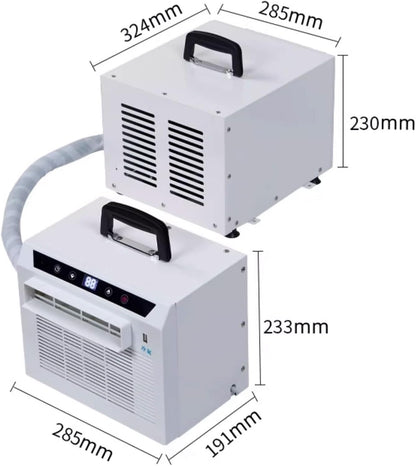 GENERIC Climatiseur Mobile Avec Evacuation Rafraichisseur D'air Silencieux Chambre Structure Divisée Avec Tuyau De Raccordement De 1 Mètre Aucun Assemblage Requis