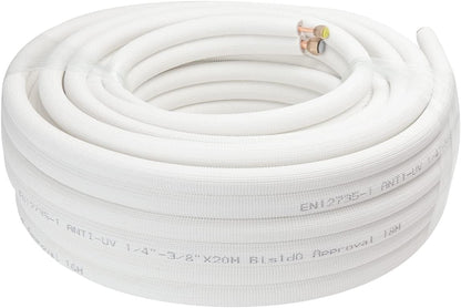  Tuyau De Cuivre Tube En Cuivre Pour Climatiseur 1/4 & 3/8 Pièce De Climatisation Split 20M Avec Un Bobine Isolante HVAC