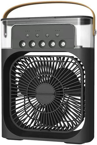 GENERIC Ventilateur Portable 3 En 1 Avec Lumière LED, 3 Vitesses, Brume, Alimenté Par USB, Refroidisseur D'air Par évaporation Pour La Maison, Le Bureau, L'extérieur
