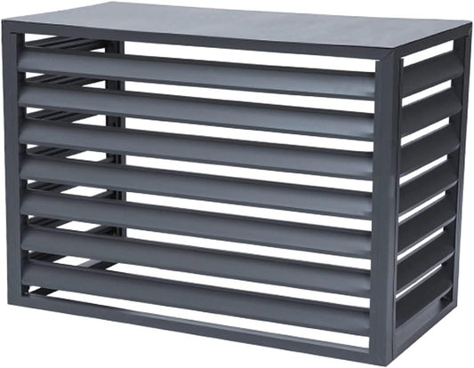 GENERIC Climatiseur Extérieur – Boîtier En Aluminium Avec Porte-fleurs Et Volets à Persiennes – Séparateur Extérieur Autonome Pour Unités De Climatisation Et Cachette à Ordures (noir)