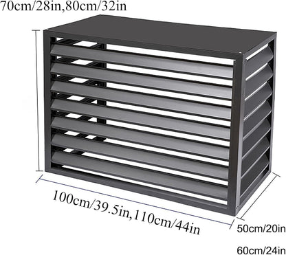 GENERIC Housse De Protection En Aluminium Pour Climatiseur Et Pompe à Chaleur - Condensateur Extérieur - Protection De Radiateur - Résistante Aux Intempéries - Pour Unités Extérieures (marron)