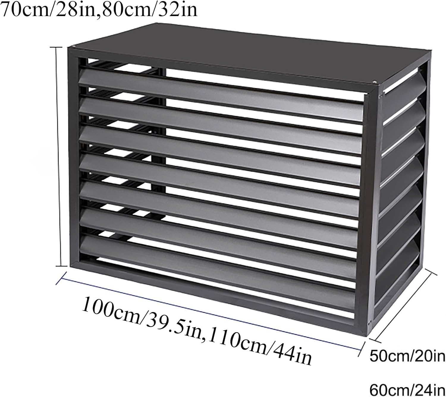 GENERIC Housse De Protection En Aluminium Durable Pour Climatiseur Et Pompe à Chaleur Pour Condensateurs Extérieurs, Radiateurs Et Unités Séparées, Solution D'étagère Résistante Aux Intempéries