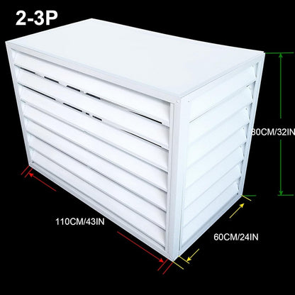GENERIC Housse De Climatiseur D'extérieur En Aluminium Et Housse De Pompe à Chaleur Pour Mini Unités Séparées, Blanc Plat, Réduction Du Bruit, étagère Pour Plantes, Protection Contre Les Intempéries Pour