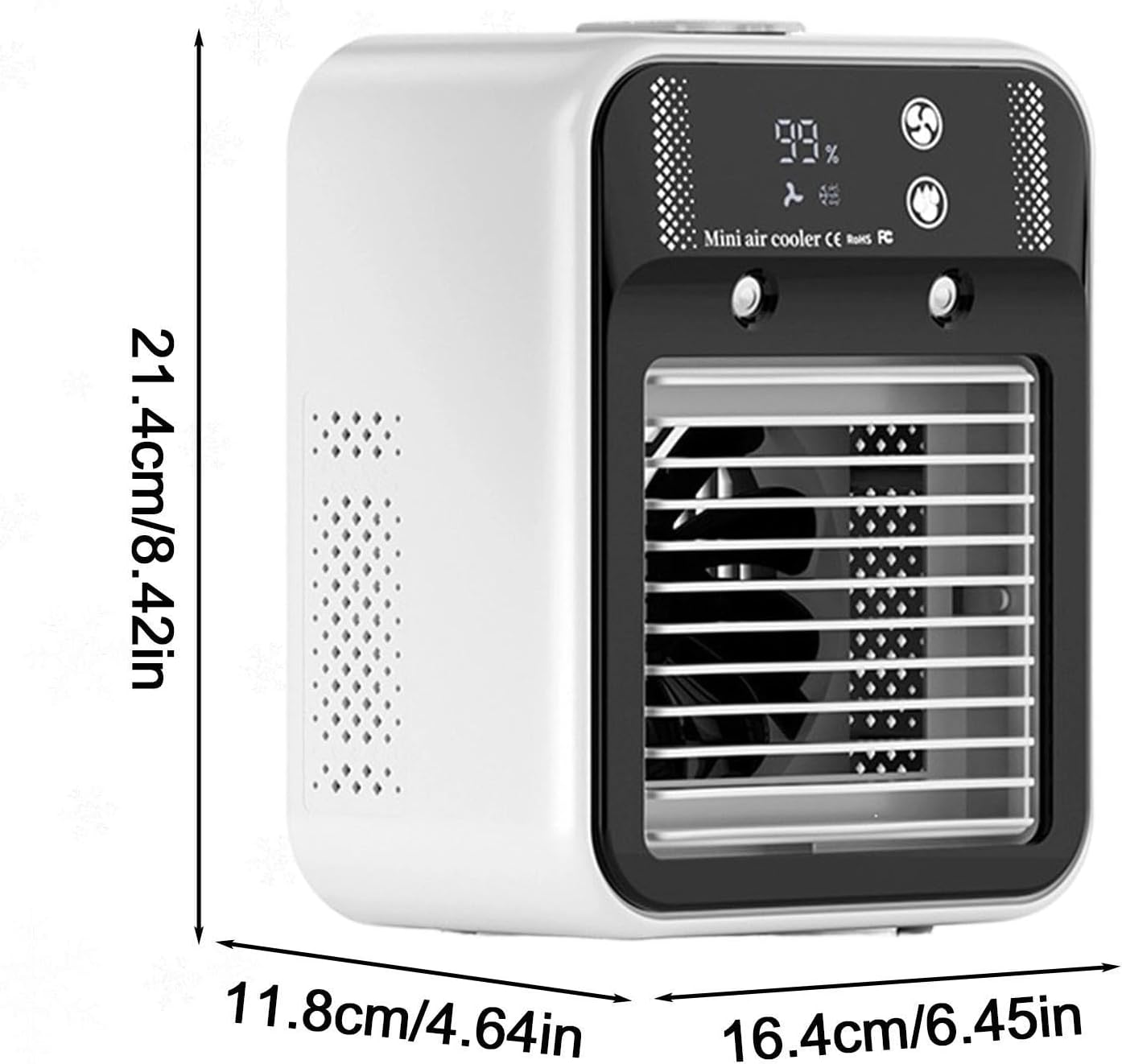  Climatiseur D'air Portable - Ventilateur Rafraîchissant 2 Vitesses - Réservoir D'Eau 500 Ml Pour Bureau,Chambre Voiture Camping Garage Table
