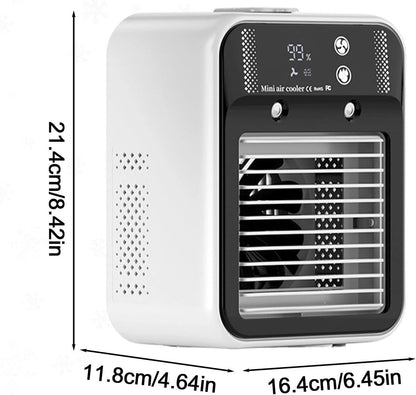  Climatiseur D'air Portable - Ventilateur Rafraîchissant 2 Vitesses - Réservoir D'Eau 500 Ml Pour Bureau,Chambre Voiture Camping Garage Table