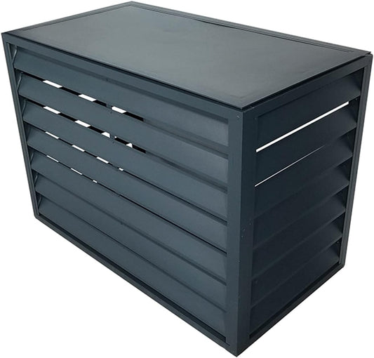 GENERIC Écran De Clôture Pour Climatiseur Extérieur – Coque En Alliage D'aluminium Et Support En Métal Pour Plantes – Volets Anti-corrosion Pour Unité Extérieure – Couleur Noire – Taille 1,5P