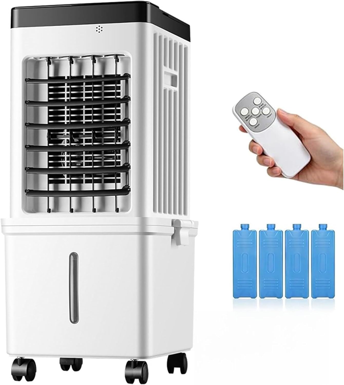  Climatiseur Portable, Refroidisseur D'air Par évaporation, Refroidisseur De Marais Sans Fenêtre Avec 3 Vitesses, 3 Modes, Réservoir D'eau Amovible, Ventilateur De Refroidissement Oscillant