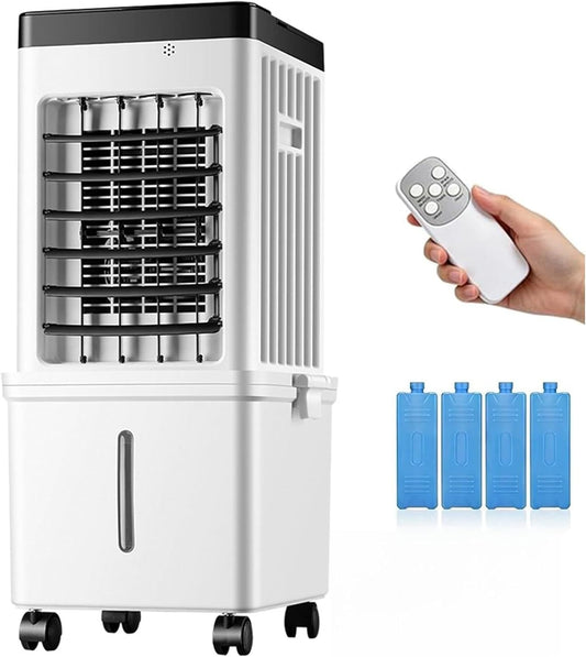  Climatiseur Portable, Refroidisseur D'air Par évaporation, Refroidisseur De Marais Sans Fenêtre Avec 3 Vitesses, 3 Modes, Réservoir D'eau Amovible, Ventilateur De Refroidissement Oscillant