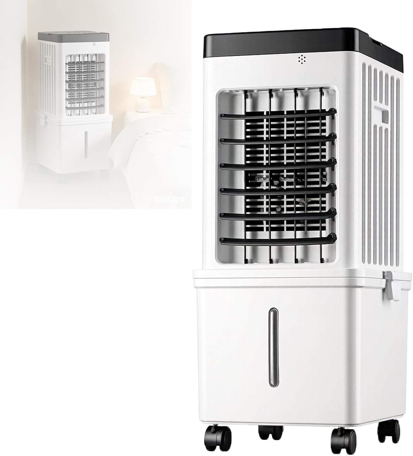  Climatiseur Portable Avec TéLéCommande, RafraîChisseur D'air, Climatiseur éVaporatif Oscillant Silencieux Sans Tuyau, Pour Chambre, IntéRieur, ExtéRieur, Bureau, Etc