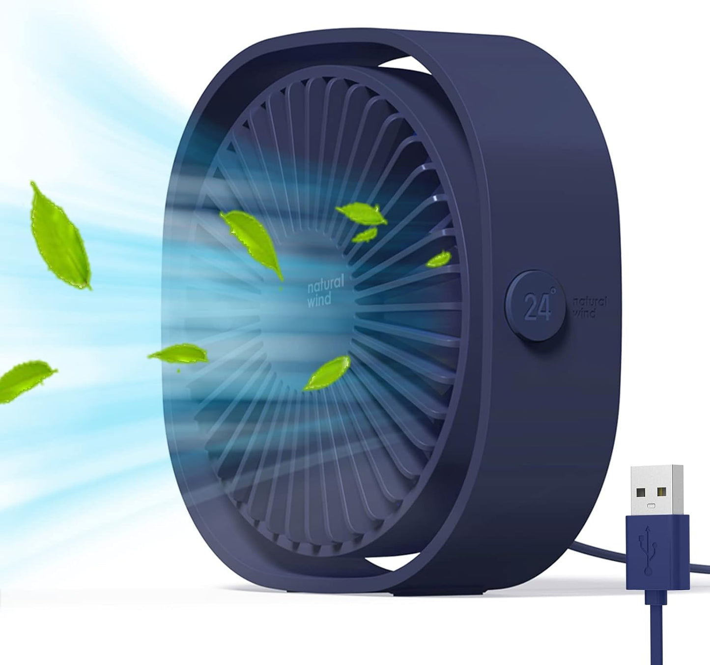  Simpeak Mini Ventilateur De Bureau USB Silencieux Et Portable Alimenté Par USB Uniquement (pas De Batterie), 3 Réglages De Vitesse, Pivotant à 360° Pour La Maison Et Les Voyages