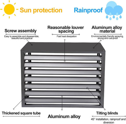 GENERIC Housse En Aluminium à 4 Panneaux Pour Climatiseur Et Pompe à Chaleur, Support De Fleurs Blanches, 110 X 60 X 80 Cm