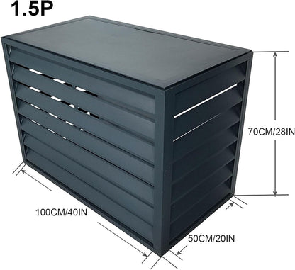 GENERIC Couvercle En Aluminium Robuste Pour Climatiseur – Clôture Antivol Pour Climatiseur, Réduction Du Bruit, Protection élégante Pour Radiateur Pour Cacher L'unité De Climatisation, Design Résistant Aux