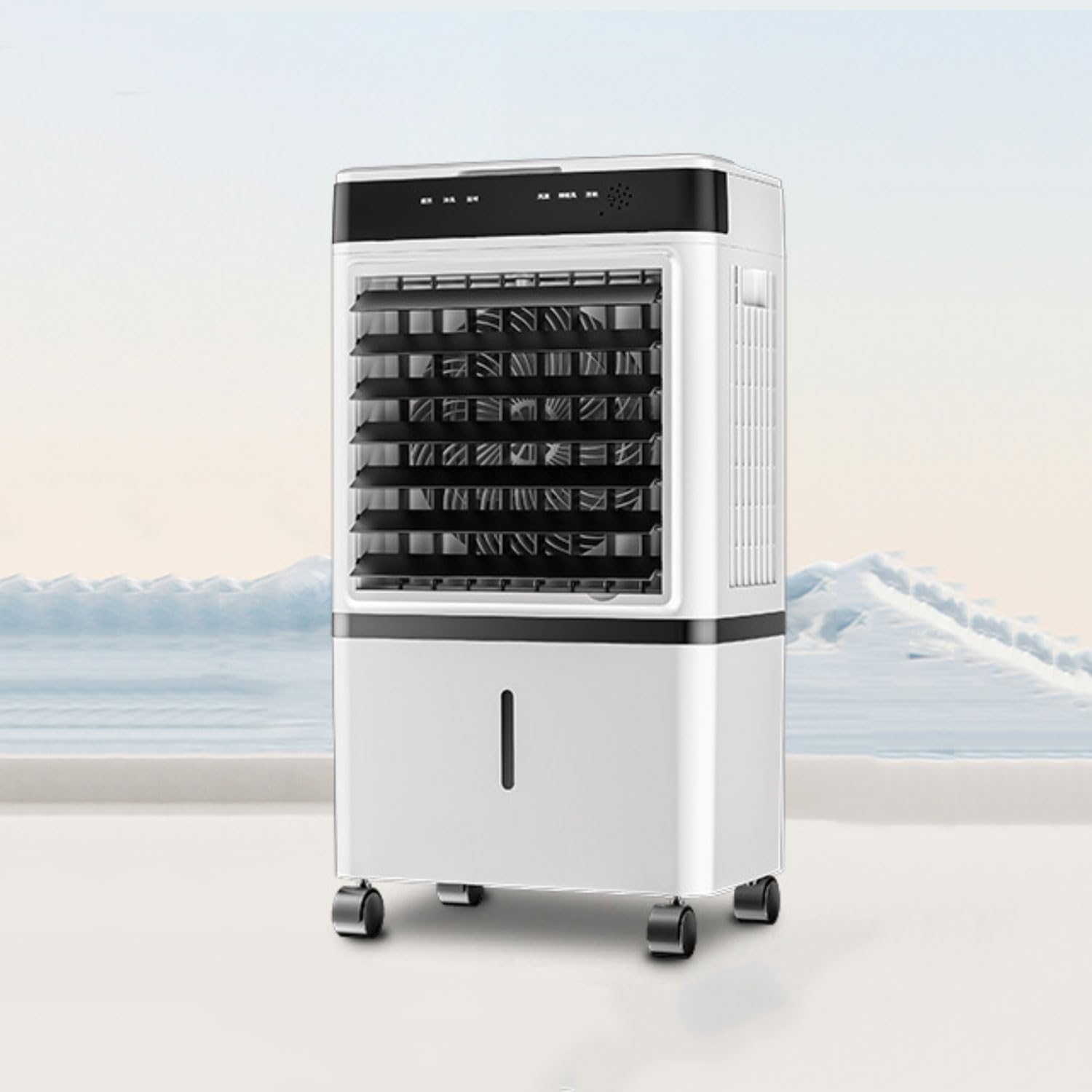  Rafraîchisseur D'air évaporatif Climatiseur Mobile Portable Ventilateur Refroidisseur D'air Avec Réservoir 14L 90°Oscillation Écran Digital Télécommande Minuterie 12h 3 Vitesses Et Modes
