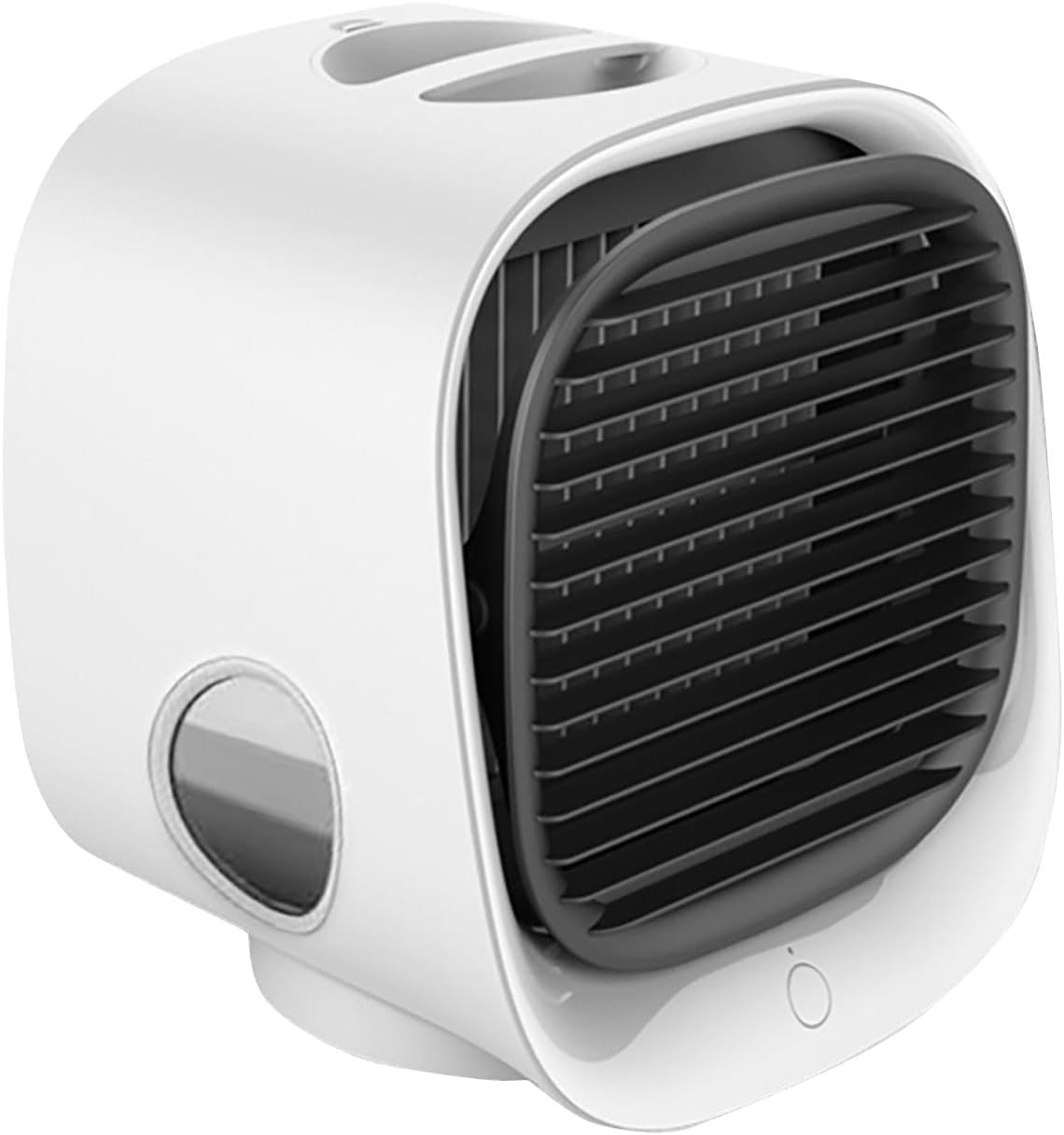  Climatiseur Mobile Sans évacuation, Mini Refroidisseur D'air Portable Avec Fonction Brumisation, Silencieux, Basse Consommation, Lumière Couleurs, Pour Bureau, Chambre, Voiture, Camping (Blanc)