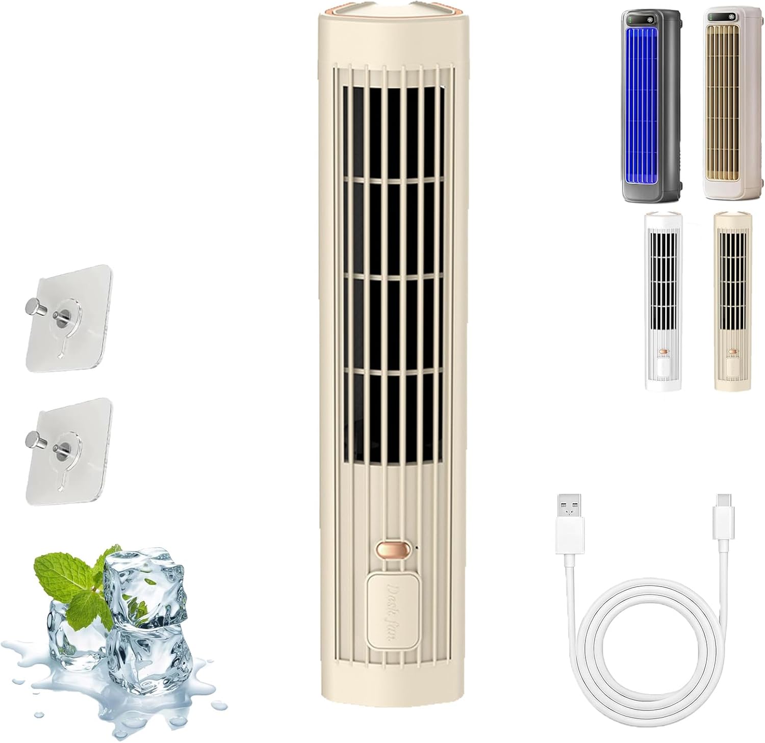  Jiuberry Cooling Ace, Climatiseur Portable Epicooler, Climatiseur Portable Quiet Cooling Ace à 3 Vitesses, Chargement USB-C, Gain De Place Mural, Pour Une Utilisation Intérieure Dans (D)