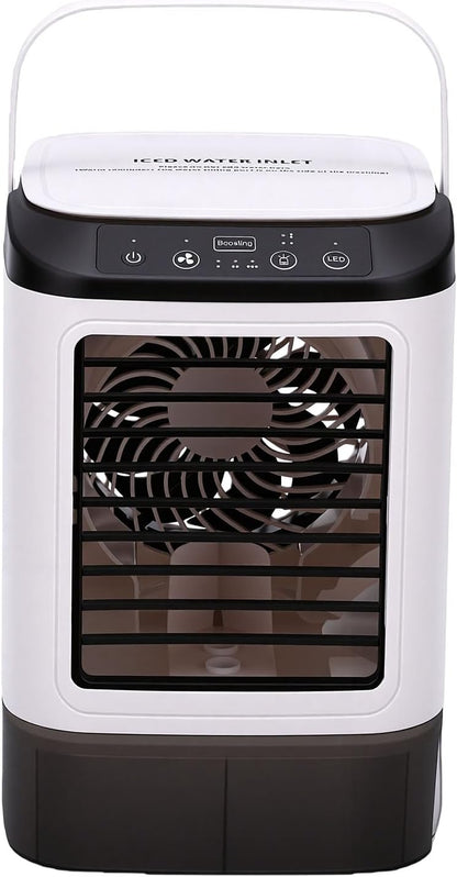  Asixxsix Climatiseur Portable, Mini Ventilateur De Refroidissement Par Brumisation Avec 3 Vitesses, 2 Modes De Brume, Réservoir étanche De 900 Ml, Glacière Amovible, Pour La Maison, Le