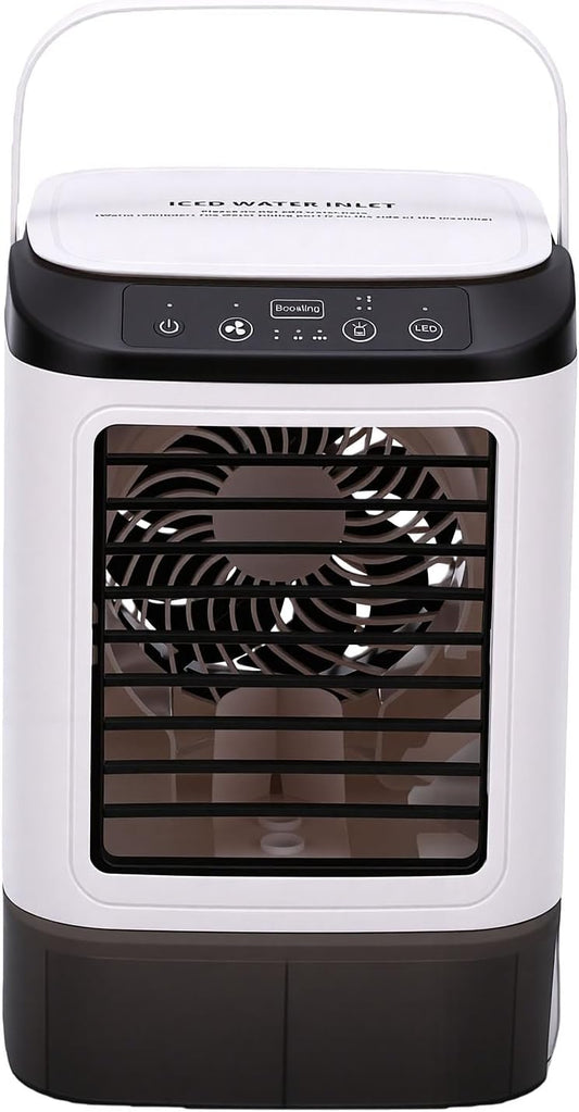  Asixxsix Climatiseur Portable, Mini Ventilateur De Refroidissement Par Brumisation Avec 3 Vitesses, 2 Modes De Brume, Réservoir étanche De 900 Ml, Glacière Amovible, Pour La Maison, Le