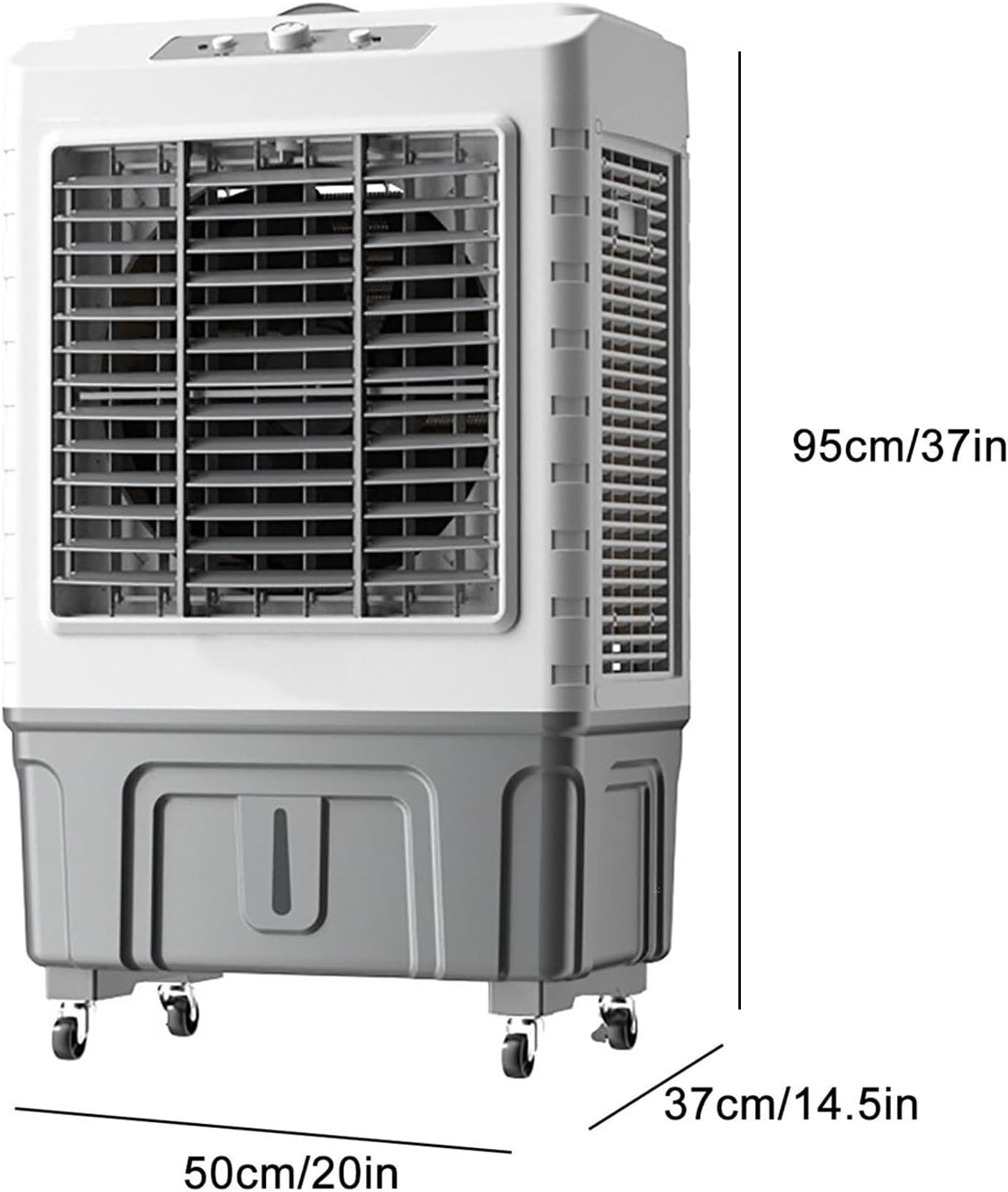 GENERIC Glacière Portable De 50 L Avec Roulettes, Climatiseur D'intérieur Silencieux Avec Pivot à 120° Et Moteur En Cuivre, Idéal Pour La Chambre à Coucher Et Le Bureau, Design Mobile Compact Pour Un