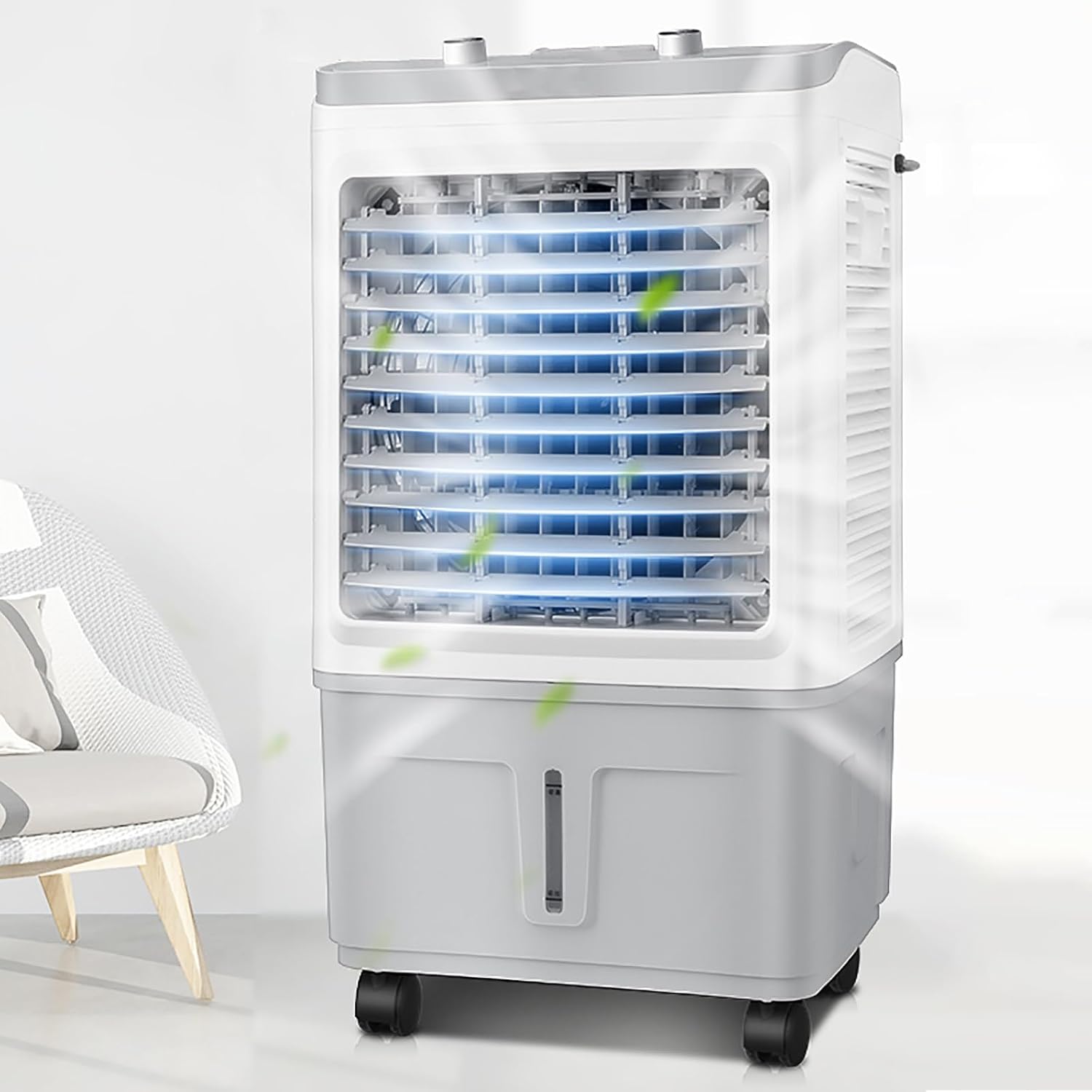  Ventilateur Refroidisseur D'air évaporatif Commercial 3 En 1, Climatiseur De Marais à 3 Vitesses, Ventilateur De Climatisation Industriel Avec Oscillation à 120 °, Grand Réservoir D'eau, Moteur