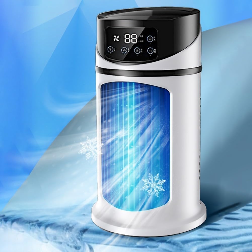  Ventilateur De Climatiseur Portable USB Avec Humidificateur, Contrôle D'écran Tactile à 6 Niveaux, Fonctionnement Silencieux, Réservoir D'eau De 300 Ml Pour Refroidir Et Hydrater L'air