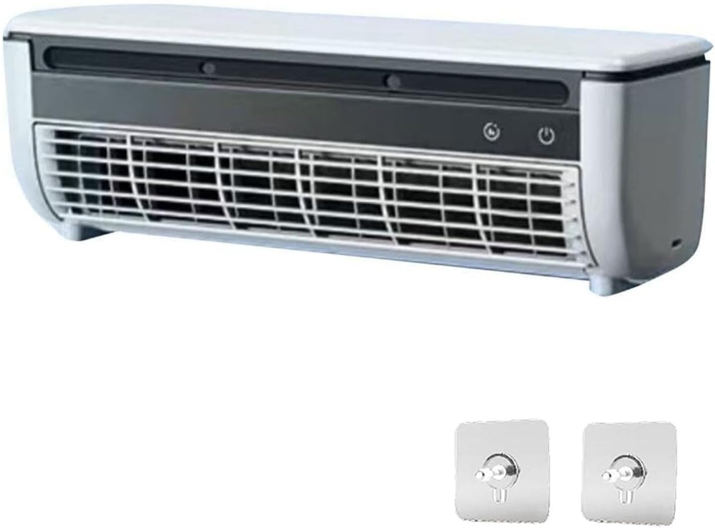 Climatiseur De Charge Sans Fil, Unité De Climatisation Murale Avec Télécommande Et Crochet Adhésif, 3 Vitesses, 6000 MAh USB Charge, Ventilateur De Refroidissement Pour La Cuisine, Dortoir, Bureau Bla