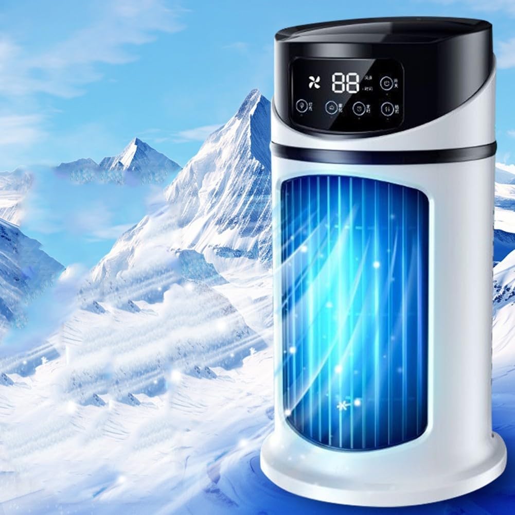  Ventilateur De Climatiseur Portable USB Avec Humidificateur, Contrôle D'écran Tactile à 6 Niveaux, Fonctionnement Silencieux, Réservoir D'eau De 300 Ml Pour Refroidir Et Hydrater L'air