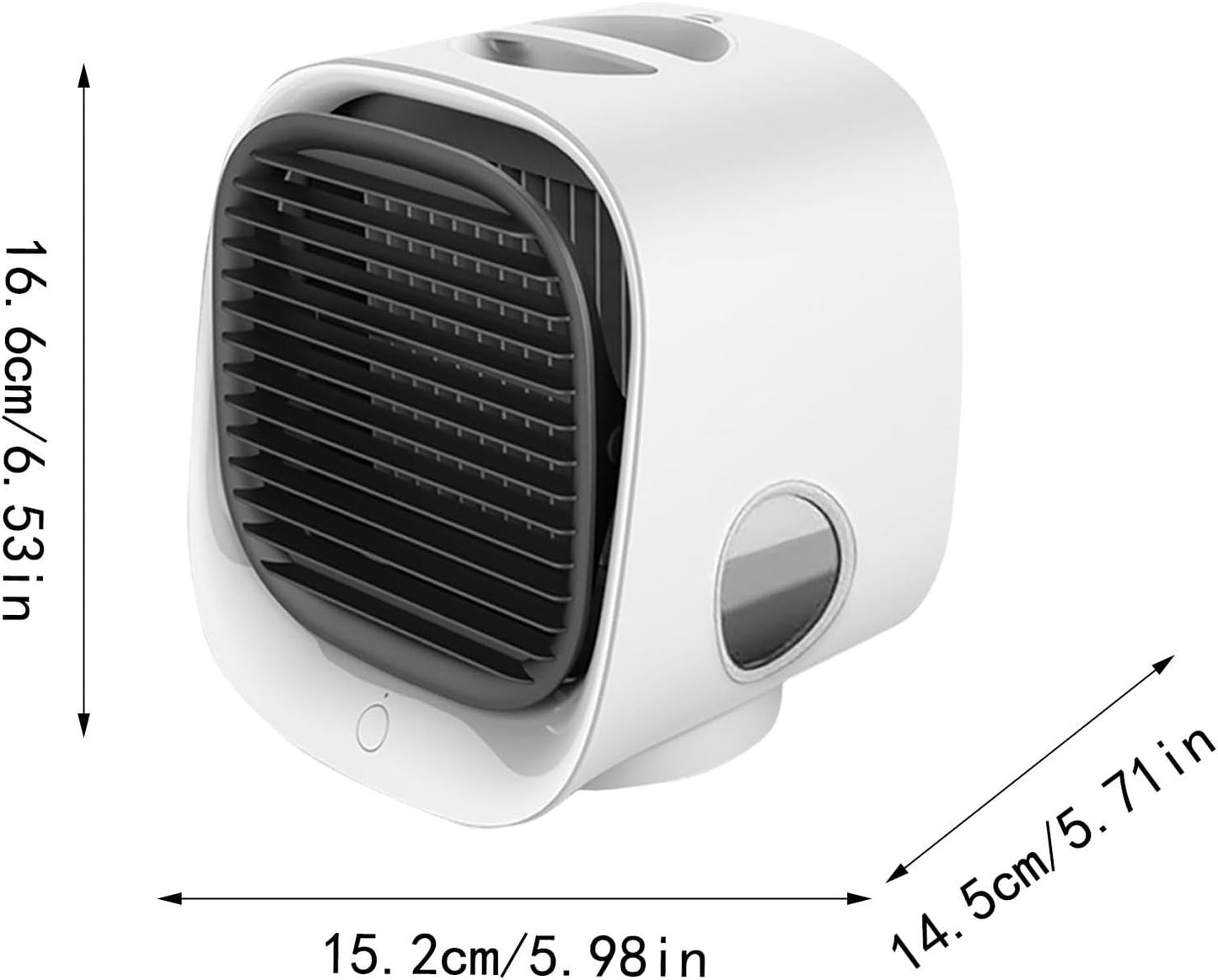  Climatiseur Mobile Sans évacuation, Mini Refroidisseur D'air Portable Avec Fonction Brumisation, Silencieux, Basse Consommation, Lumière Couleurs, Pour Bureau, Chambre, Voiture, Camping (Blanc)