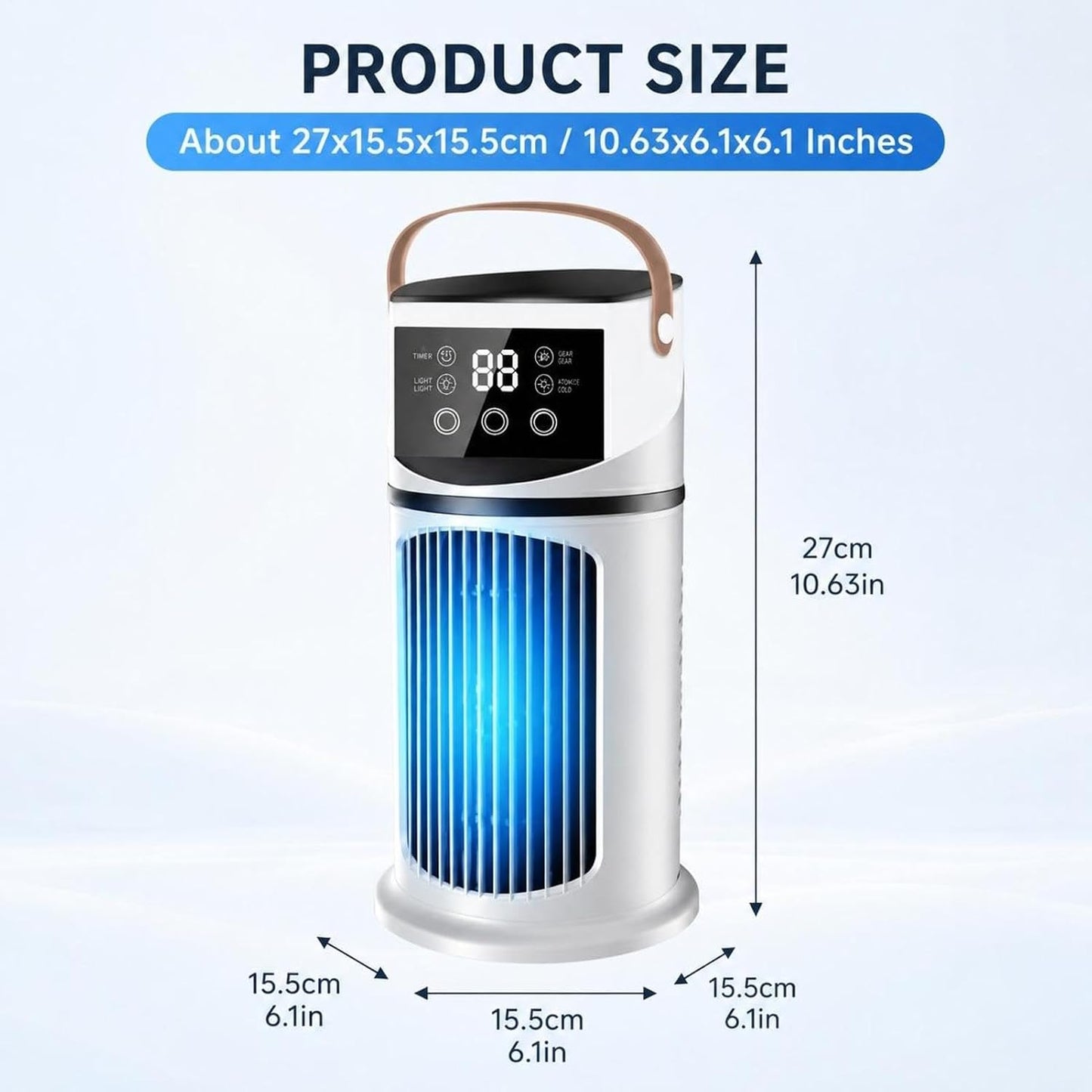  Climatiseurs Portatifs | Ventilateur Rechargeable | Ventilateur De Bureau Silencieux Rafraîchisseur D'Air | Rafraîchisseur D'Air Évaporatif Pour La Chambre, Le Bureau, La Maison