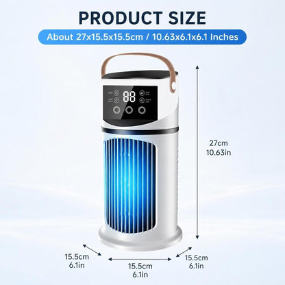  Climatiseurs Portatifs | Ventilateur Rechargeable | Ventilateur De Bureau Silencieux Rafraîchisseur D'Air | Rafraîchisseur D'Air Évaporatif Pour La Chambre, Le Bureau, La Maison
