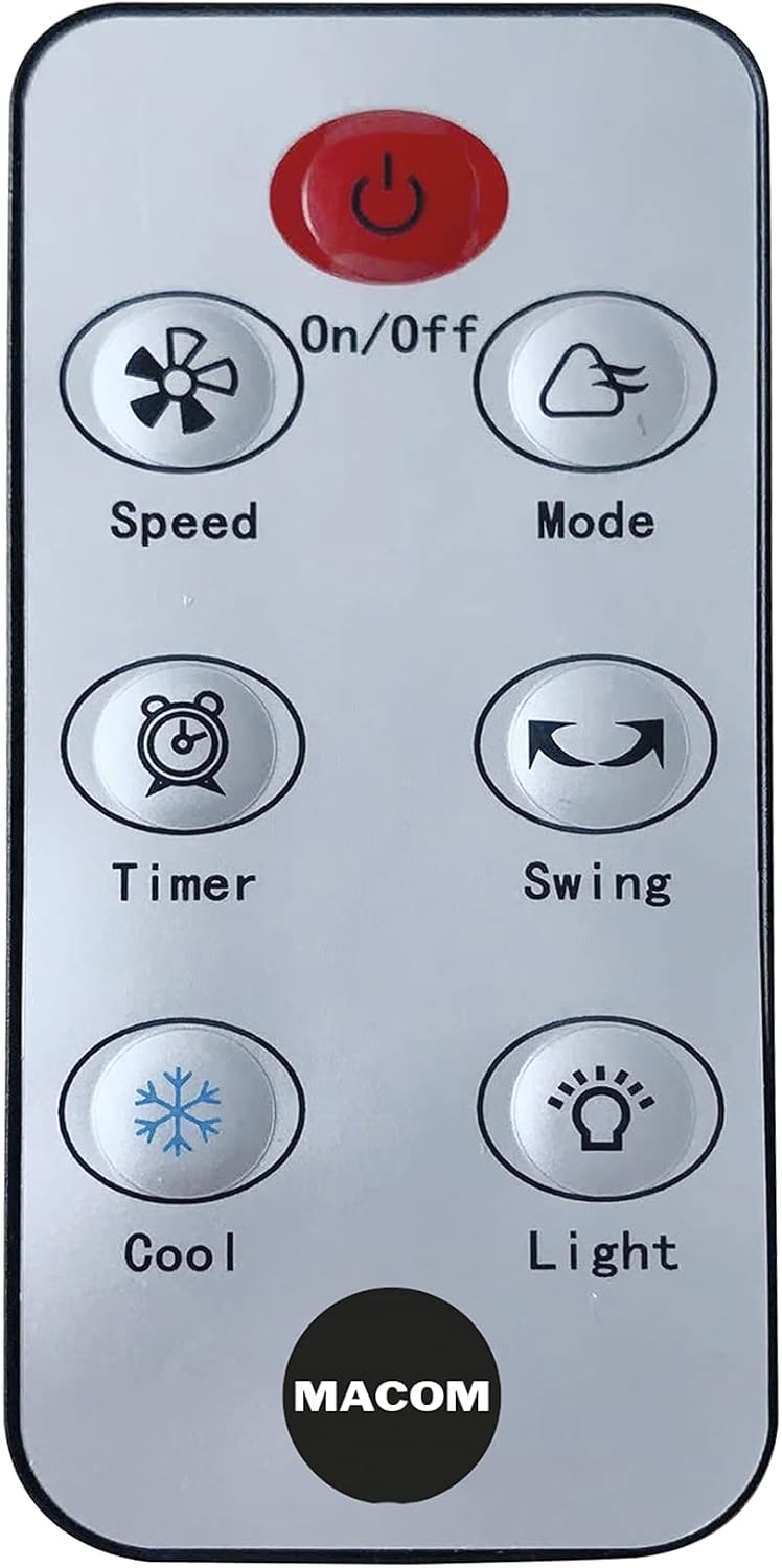  Macom Enjoy & Relax 989 Bladeless Breeze Refroidisseur évaporatif Sans Pales Gris Débit 10 M³/Min