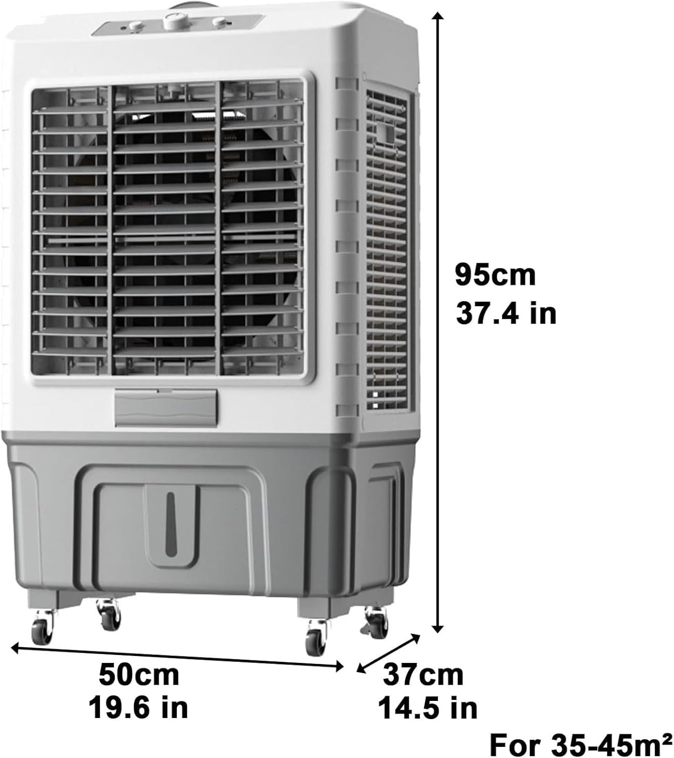 GENERIC Refroidisseur D'air évaporatif 55L, Humidificateur De Ventilateur à Courant Alternatif Portable Avec Cristaux De Glace Pour Les Grandes Pièces, Système De Refroidissement Efficace à L'énergie 3 En 1,