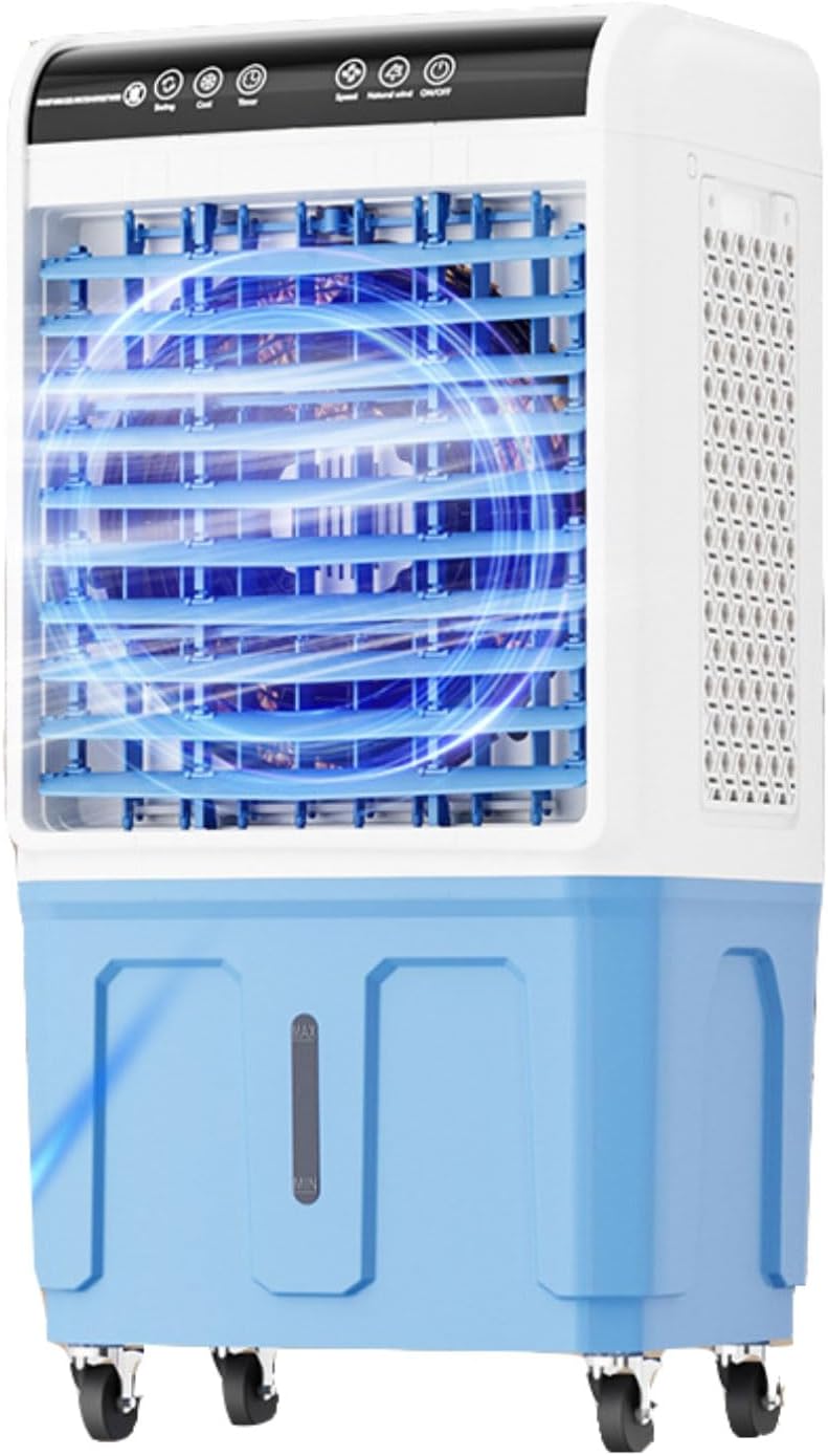 GENERIC Refroidisseur Par évaporation Portable, Ventilateur De Climatiseur à 3 Vitesses Avec Blocs De Glace, Oscillation à 120°, Silencieux, 36 DB, Design Mobile Pour Chambre, Bureau Et Utilisation à La