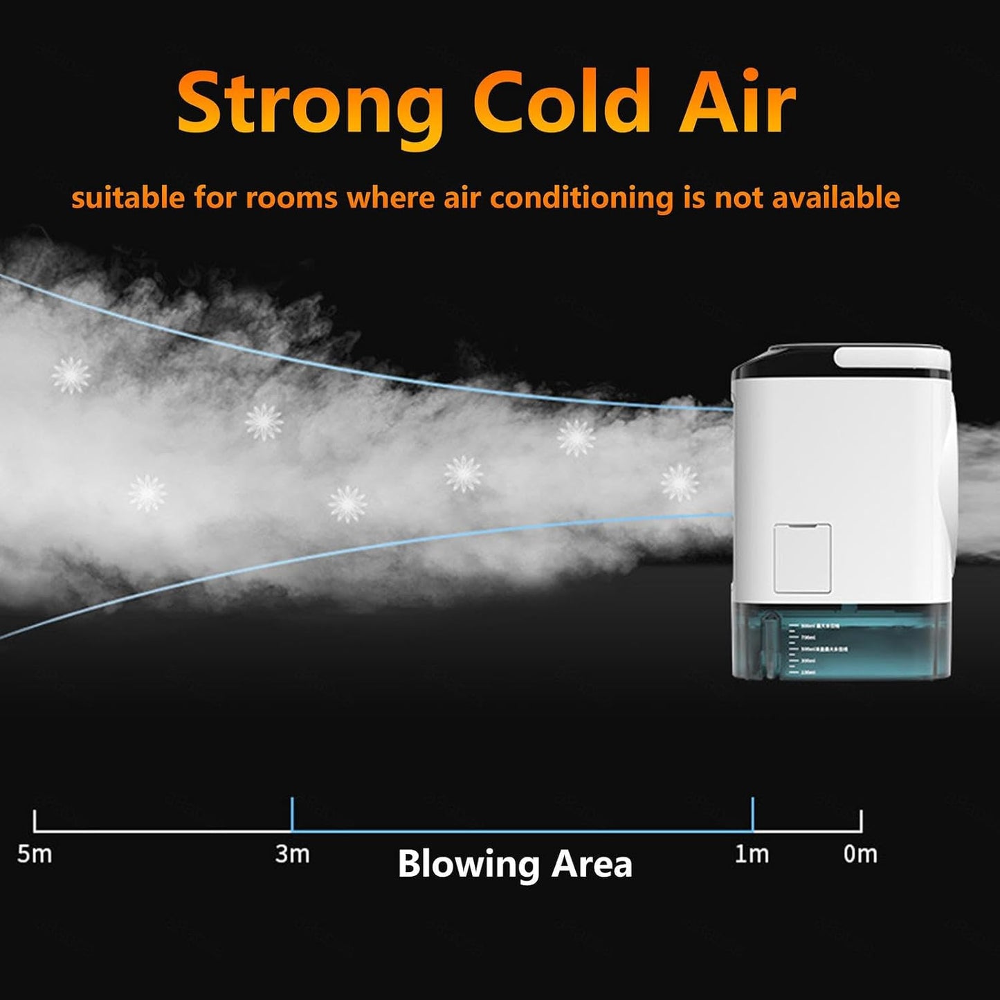  Avec Glacière Climatiseur Mobile, Air Conditioner Portable 3 Vitesses Et LED 7 Couleurs Climatiseur Sans Conduit Air Cooler Fan