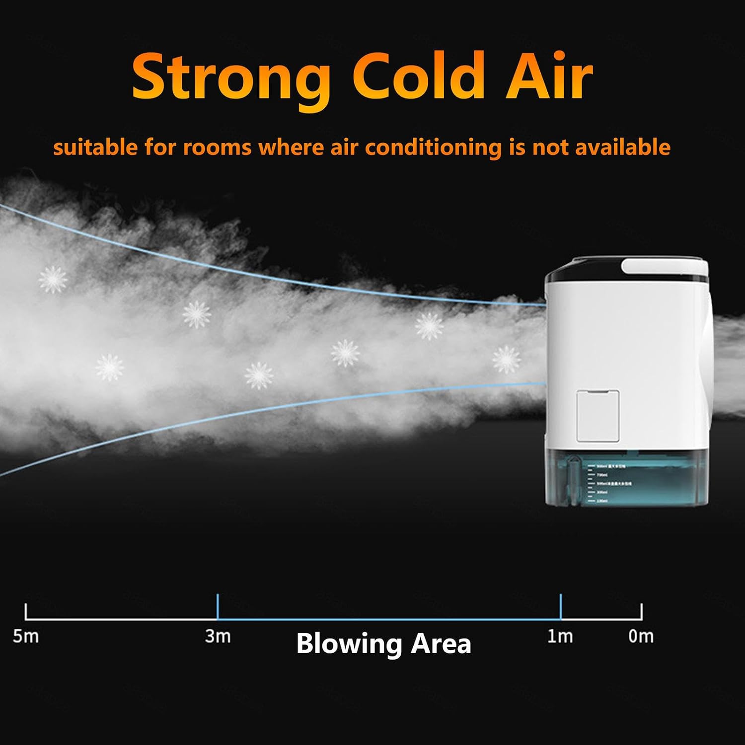  Avec Glacière Climatiseur Mobile, Air Conditioner Portable 3 Vitesses Et LED 7 Couleurs Climatiseur Sans Conduit Air Cooler Fan