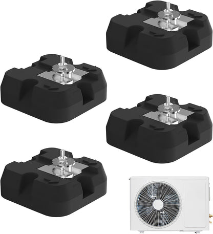  Tapis Pour Unité Extérieure De Climatisation - Support Pour Pompe à Chaleur - 4 Pieds Antivibration Pour Systèmes Split 9000-60000 BTU, Capacité 500kg