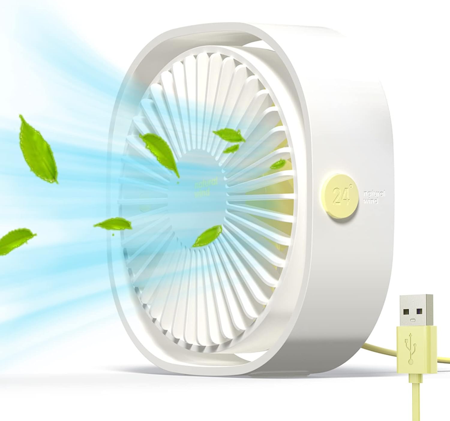  Simpeak Mini Ventilateur De Bureau USB Silencieux Et Portable Alimenté Par USB Uniquement (pas De Batterie), 3 Réglages De Vitesse, Pivotant à 360° Pour La Maison Et Les Voyages