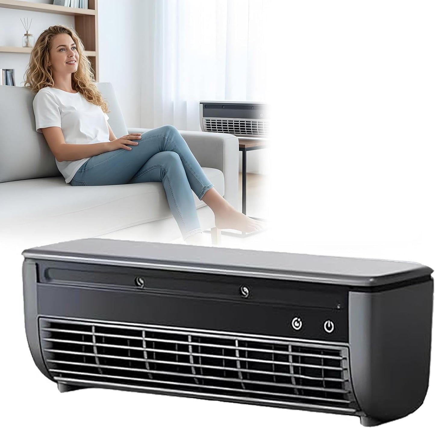  Mini Climatiseur Portable Pour Petite PièCe, Mini Refroidisseur D'Unité Ac Sans Conduit, Refroidisseur Sans FenêTre Avec Ventilateur TéLéCommandé Pour La Cuisine Et La Chambre à Coucher,White