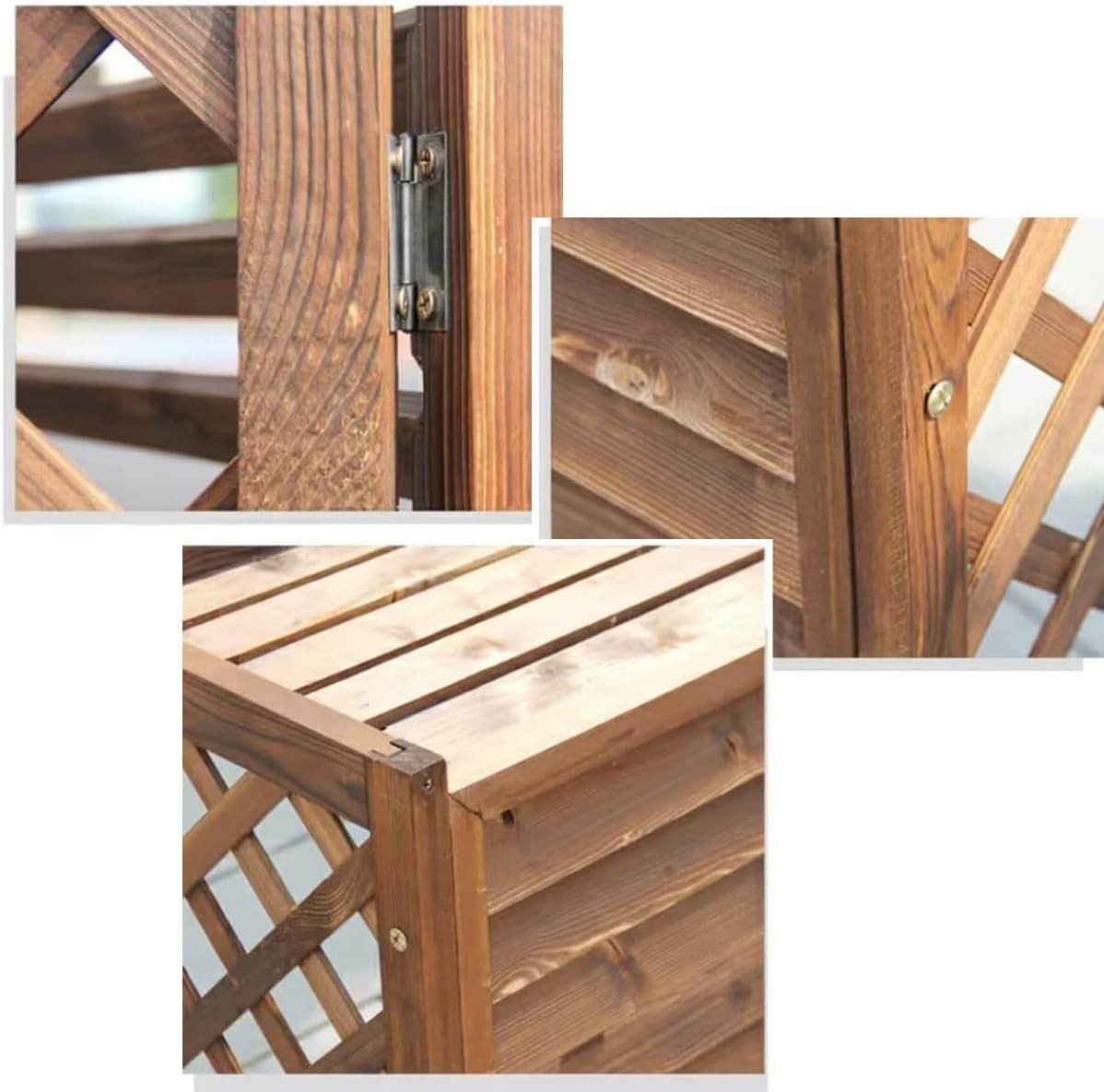  Housse En Bois Pour Climatiseur - Volets Décoratifs Et Grilles De Protection - Clôture Extérieure Pour Climatisation Et Support De Fleurs - Élégant Support AC (taille : 105 X 47 X 80 Cm)