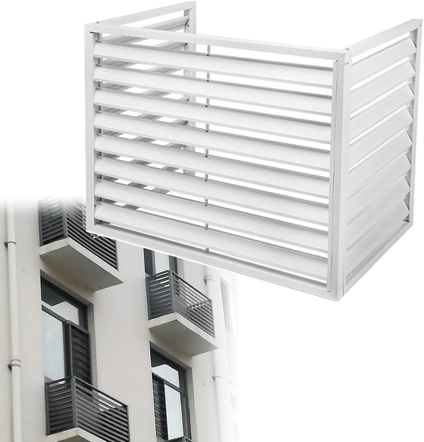  Housse En Métal Pour Climatiseur D'extérieur Pour Pompe à Chaleur CVC Et Condensateur, Cage Climatiseur Résistante Aux Intempéries, Bianco 100 X 50 X 70 Cm – Protégez Votre Unité De Climatisation