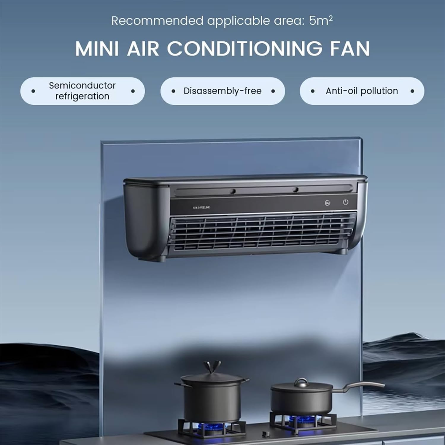 GENERIC Refroidisseur D'air Portable Avec 3 Vitesses, Batterie 6000mAh, Ventilateur De Refroidissement Semi-conducteur Silencieux Pour Les Intérieurs, Compact Et économe En énergie Pour Les Chambres Et Le Bur
