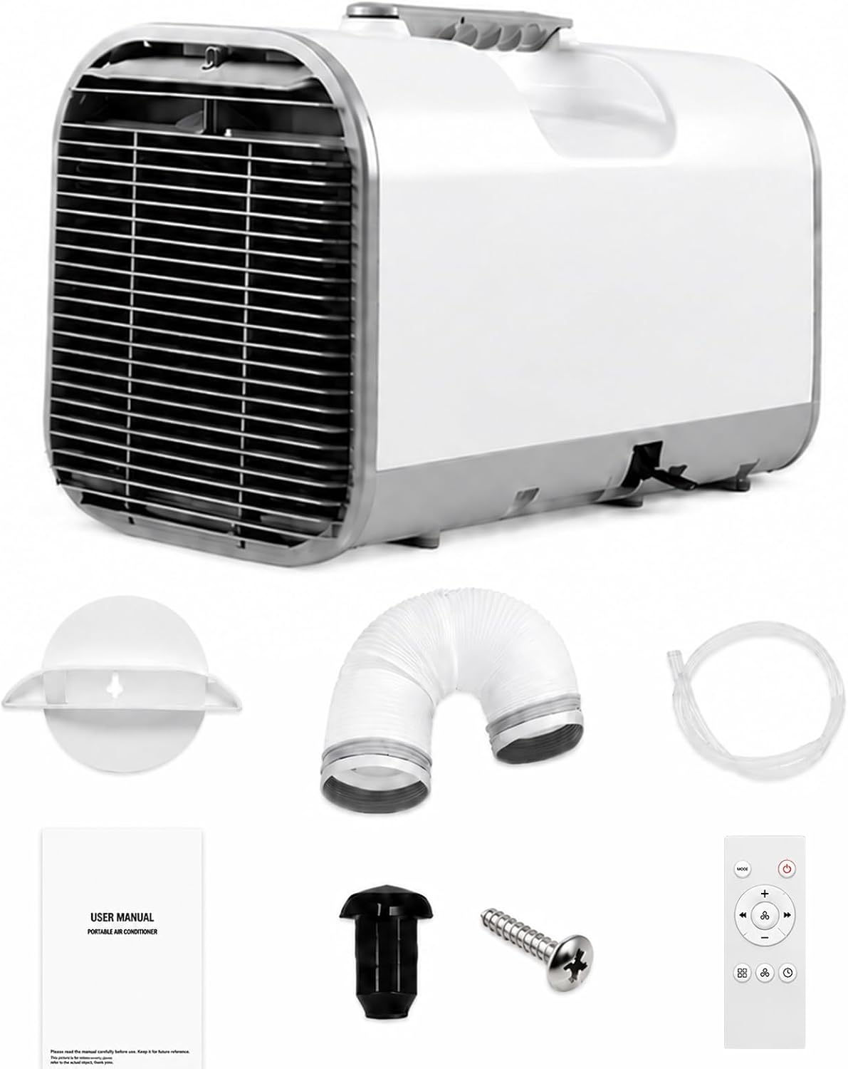  Climatiseur Mobile Tente 4000 BTU, Clim Portable Silencieux 420W Basse Consommation Sans Fenêtre Pour Camping Car Van Garage Refroidissement Intérieur Extérieur