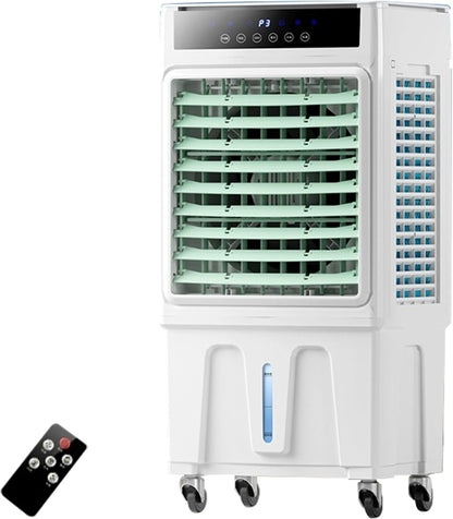 GENERIC 25L Refroidisseur D'air évaporatif, 4 Packs De Glace, Télécommande, 12H Minuterie, 3 Vitesses, Oscillation à 90 °, Refroidisseur De Marais Portable Pour L'intérieur Extérieur à Domicile Garage Bureau