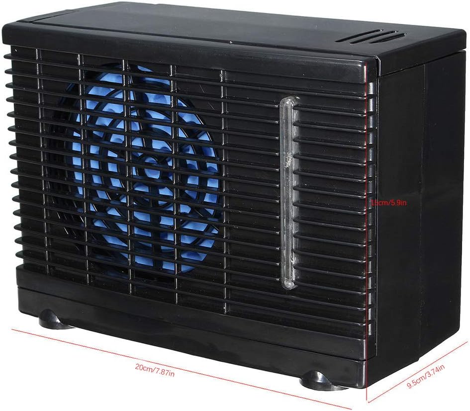  Climatiseur De Pas-air Portable Universal Portable Climating 24V Conditionneur De Refroidissement Eau Ventilateur D'air évaporatif Pour Les Camions Automobiles à La Maison (Noir)