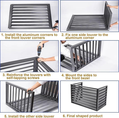 GENERIC Housse Antivol En Alliage D'aluminium Pour Climatiseur Avec Volet Supérieur, Protection Durable Pour Unité Extérieure Résistante Aux Intempéries Et Blindage Sécurisé Pour Systèmes CVC