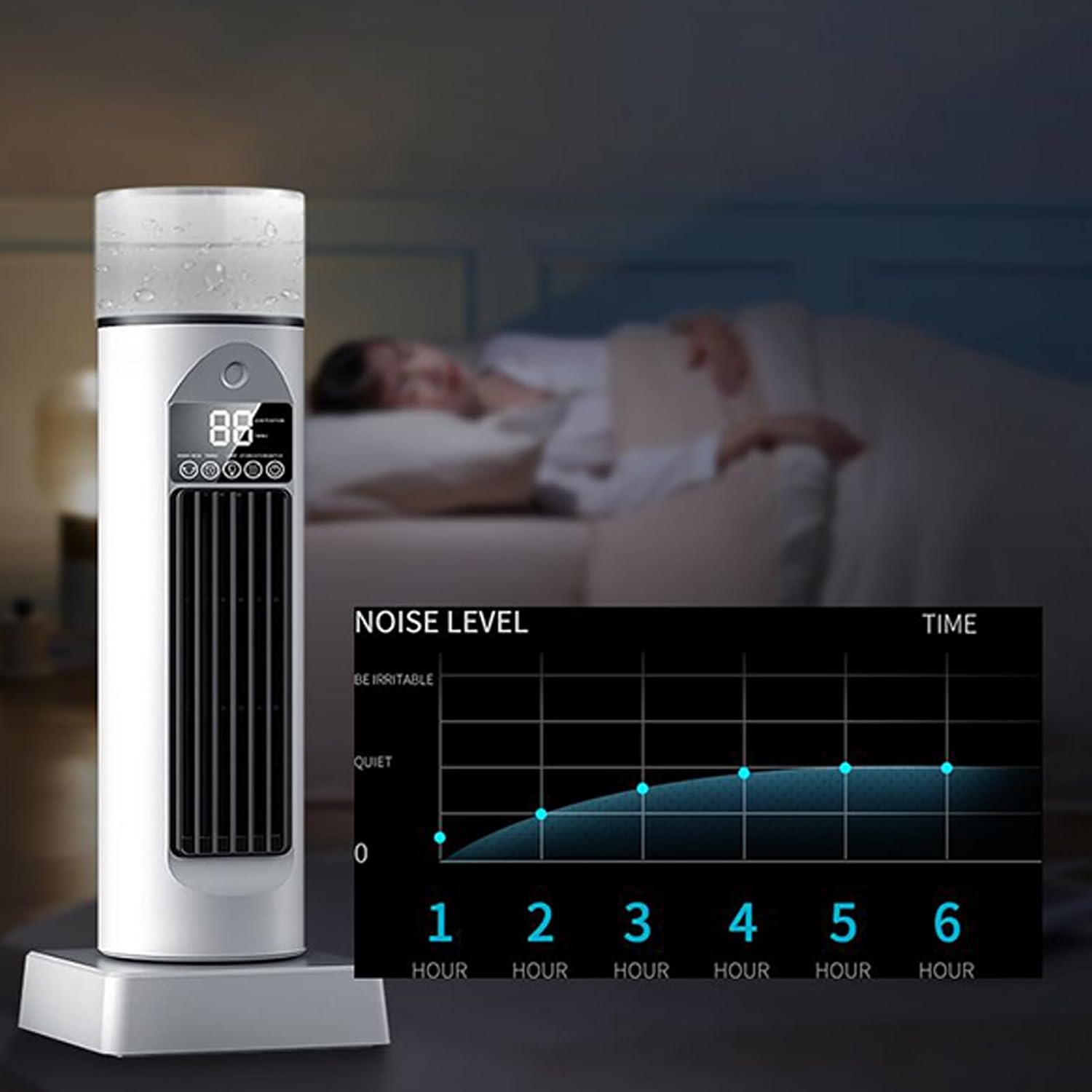 Genérico Climatiseur Personnel – Ventilateur D'air Frais, Climatiseur Personnel, Refroidisseur D'air Sans Pales, Humidificateur évaporatif Silencieux Avec Minuterie Et Télécommande
