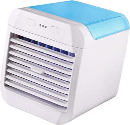  Ventilateur De Climatiseur Portable, Mini Climatiseur 3 Vitesses, Refroidisseur D'air Personnel Avec Humidificateur Pour Chambre, Bureau, Bureau, Camping (Bleu)