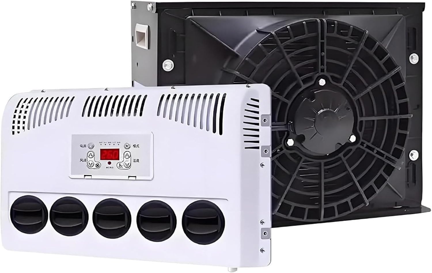 GENERIC Climatiseur De Cabine De Camion Avec Refroidissement 11 000 BTU, Système Divisé 12 V/24 V Pour Camping-car, Bus Et Caravane