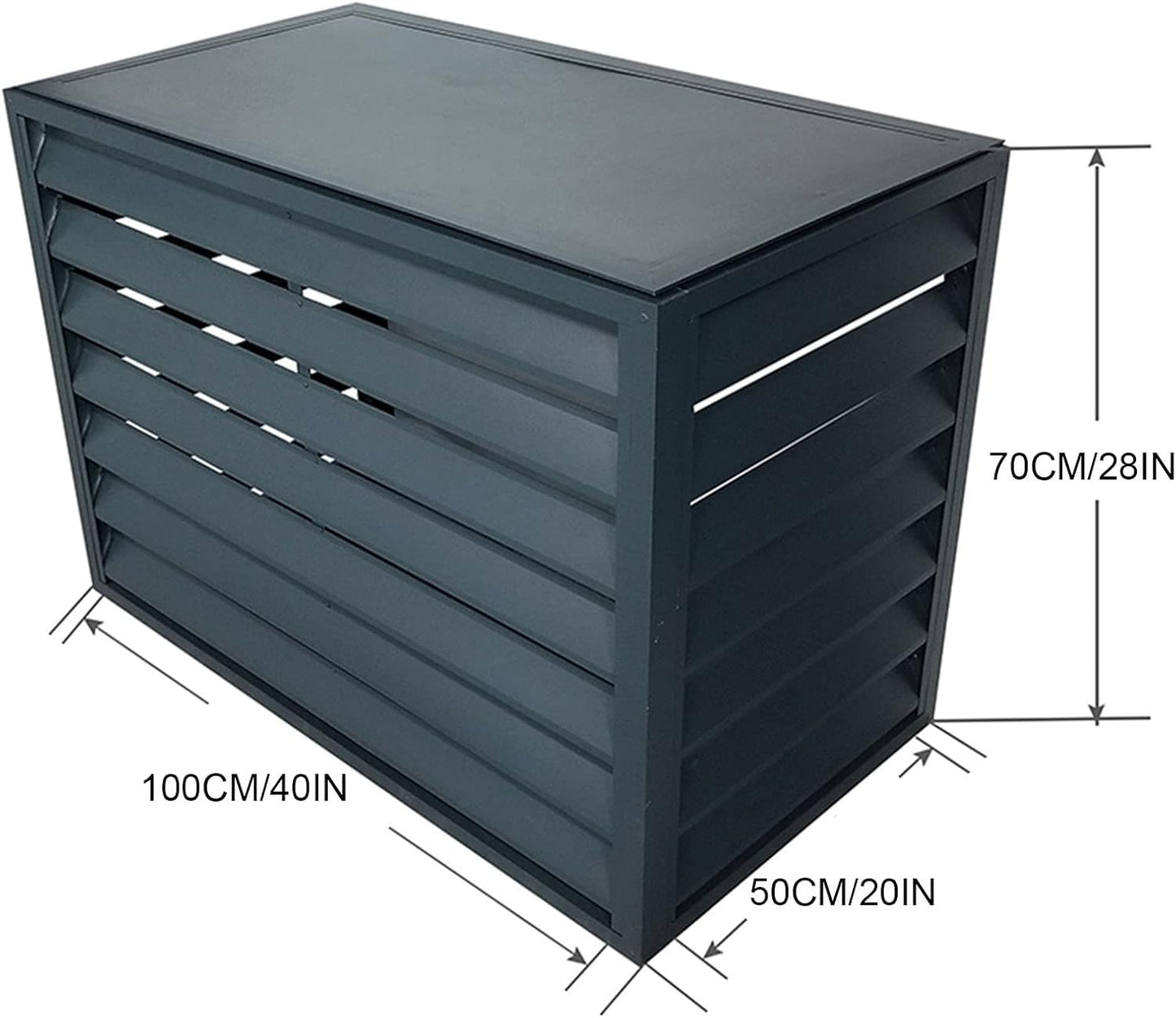  Cache Climatiseur Exterieur Aluminium， Couverture De Climatisation Extérieure， Cache Climatiseur， Étanche À La Poussière Et À L'eau ， Convient Aux Unites De Climatization Externes ( Color : Gray Flat