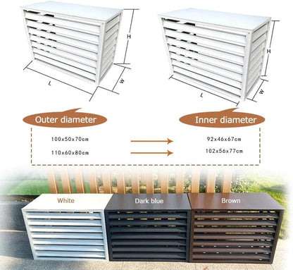  Housse Pour Climatiseur Extérieur – Aluminium Résistant Aux Intempéries, Garde-corps Décoratif Pour Unités AC, Gris, Dimensions : 110 X 60 X 80 Cm, Et Protection élégante